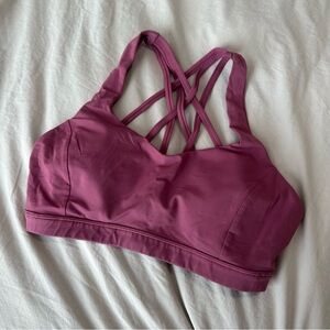 Lululemon Free to Be Serene Sports Bra Moss Rose Size 8